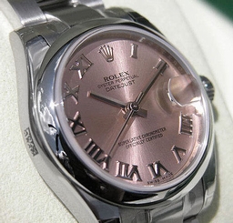 *NEW* ROLEX MIDSIZE STAINLESS STEEL PINK ROMAN OYSTER DATEJUST #178240