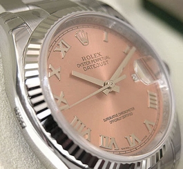 MENS ROLEX DATEJUST 116234 SS/18K WG MENS PINK ROMAN DIAL OYSTER 36MM - NEW 845960035095