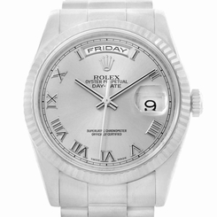 Rolex President Day-Date 18k White Gold Mens Watch 118239 Year 2006