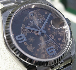 MENS ROLEX DATEJUST 116234 SS/18K WHITE GOLD BROWN FLORAL ARABIC DIAL 36MM - NEW 845960035095