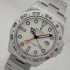 Rolex EXPLORER II 216570 Mens Stainless Steel Oyster White Dial 24HR Bezel 42MM