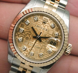 NEW LADIES 18K/SS ROLEX DATEJUST CHAMPAGNE JUBILEE DIAMOND DIAL 179173 WOW