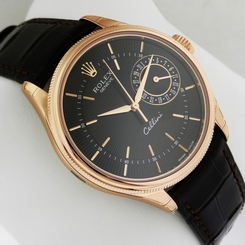 Rolex Cellini Date 39mm 18k Rose Gold 50515 Black Brand New Ret: $17800