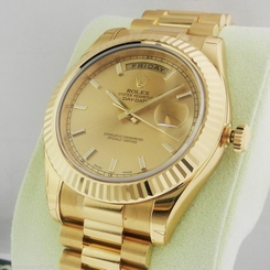 Rolex Day-Date II President  41mm 218238 Champagne Index Dial Ret: $34,850