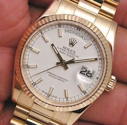 Rolex DAY DATE President 118238 Mens Yellow Gold White Index Dial 36MM