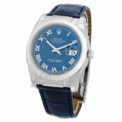 ROLEX 18K White Gold 36mm New Style Datejust Watch # 116139 PERFECT BOX