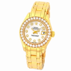 ROLEX 18K Yellow Gold Masterpiece Pearlmaster 69298 Factory Diamonds Warranty