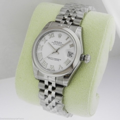 Rolex 178240 31mm Datejust  Steel White Roman Jubilee COMPLETE Retail: $6,300