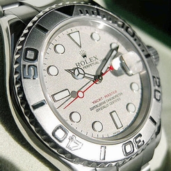 Rolex YACHTMASTER 16622 Mens Stainless Steel & Platinum Oyster Platinum Dial