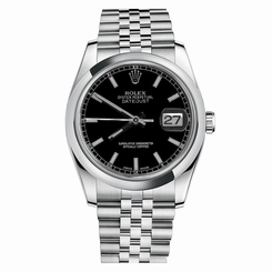 NEW Rolex Datejust Steel Black Stick Jubilee Mens Watch 116200 BKSJ