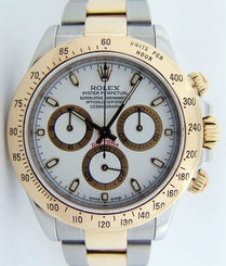 Fake AAA Rolex Cosmograph Daytona Yellow Gold & Steel White Dial 116523 - WATCH CHEST 845960053839 Watch