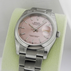 Rolex Datejust 36mm Pink Index Stick Oyster 116200 Box and Papers! Ret: $6,600