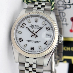 Rolex Datejust Lady 31mm White Gold Arabic Index Dial 178274 - WATCH CHEST