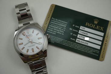 ROLEX MILGAUSS STAINLESS STEEL REF.116400 WITH CARD DATES 2008 EXCELLENT BUY NOW 683498429104