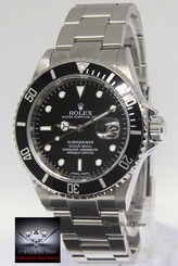Rolex Submariner Date Stainless Steel Black Dial/Bezel Mens Watch M 16610
