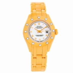 Rolex Pearlmaster 18k Yellow Gold Diamond Ladies Watch 69318