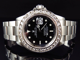 Excellent Mens Rolex Sumbariner 40MM Stainless Steel VS Diamond Watch 6.0 Ct