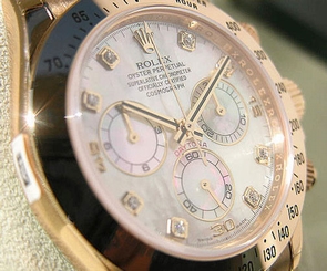 Rolex DAYTONA 116508 Mens Yellow Gold Oyster White Mother Of Pearl Diamond 40MM