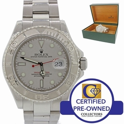 Rolex Yacht-Master Platinum Stainless Steel 16622 40mm Slate A Watch w/ Box