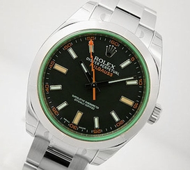Rolex MILGAUSS 116400 Mens Stainless Steel Black Dial GREEN Crystal 40MM 683498429104