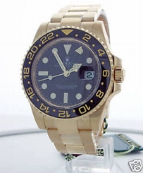Fake AAA ROLEX GMT MASTER II 18K GOLD 116718 BLACK DIAL/BEZEL Watch