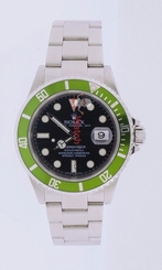 Rolex Submariner Date Anniversary 16610LV Watch Green Bezel