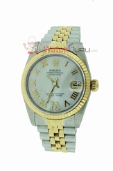  Rolex Midsize 31mm Datejust Two Tone Custom Diamond 6 Mother of Pearl Dial 68273