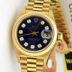 Rolex Lady President Gold Blue Diamond Dial 79178 - WATCH CHEST
