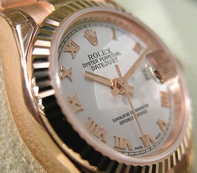 LADIES ROLEX DATEJUST 179175 18K PINK GOLD WHITE ROMAN DIAL PRESIDENT BRACELET