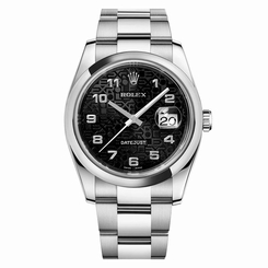 NEW Rolex Datejust Steel Black Arabic Oyster Mens Watch 116200 BKJAO