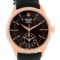 Rolex Cellini Dual Time Everose 18K Rose Gold Automatic Watch 50525