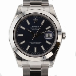 NEW 2016 Rolex Datejust II Automatic Steel Watch 41mm 116300 BLIO Blue Dial SALE