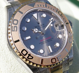 *NEW* ROLEX MIDSIZE SS/18K YELLOW GOLD SLATE YACHTMASTER #168623