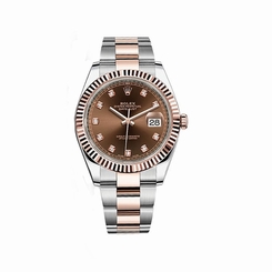New Rolex Datejust II Chocolate Diamond dial Steel 18K Everose gold 41 mm 126331