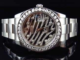 Mens Pre-Owned 41 MM 116300 Rolex Date Just II 2 Genuine Diamond Watch 6 Ct