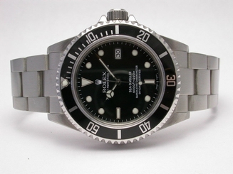 ROLEX 16600 SEADWELLER STAINLESS STEEL CHRONOMETER BLACK DIAL MEN'S WATCH
