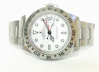  GENTS S/S ROLEX EXPLORER 2 - WHITE DIAL -PAPERS - 16570 T