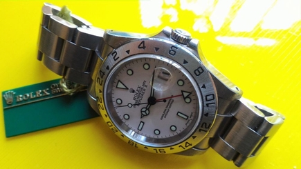 RO LEX Explorer II 16570 White Dial Automatic Watch With Tag & Paper (Near Mint)