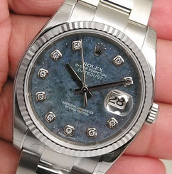  Rolex DATEJUST 116234 Mens Steel & White Gold Oyster Rare Blue Sodalite Dial