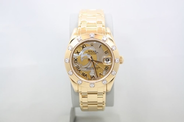 ROLEX PEARLMASTER SPECIAL EDT. GOLD DUST 34MM 18K YELLOW GOLD 12 DIAMOND WATCH