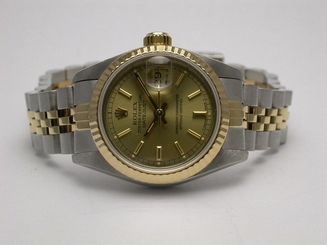 ROLEX 69173 DATEJUST 2 TONE STAINLESS STEEL 18K GOLD AUTO WOMEN'S WATCH 27543000069