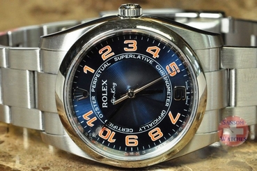 Rolex Oyster Perpetual Air King Box / Papers / Warranty card Blue Concentric