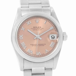 Rolex Datejust Midsize Salmon Roman Dial Stainless Steel Watch 78240