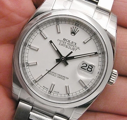  Rolex DATEJUST 116200 Mens Steel Oyster White Stick Dial Domed Bezel 36MM