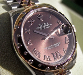 *NEW* ROLEX MIDSIZE SS/18K ROSE GOLD CHOCOLATE ROMAN DIAMOND DATEJUST #178341