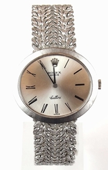 Vintage Unisex 18k White Gold 33mm Oval Rolex Cellini Watch Excellent!