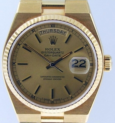 Rolex Oysterquartz 19018 Day-Date 19018 18k Yellow Gold Champagne w/Box