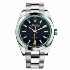 NEW 2016 Rolex Milgauss Green Crystal 116400 Steel Black Dial Automatic Watch 683498429104