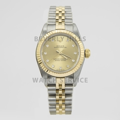 Rolex Oyster Perpetual Factory Champagne Diamond Dial - Jubilee - Fluted - 76193