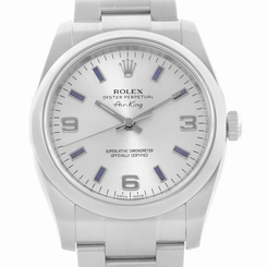 Rolex Oyster Perpetual Air King Blue Hour Markers Mens Watch 114200